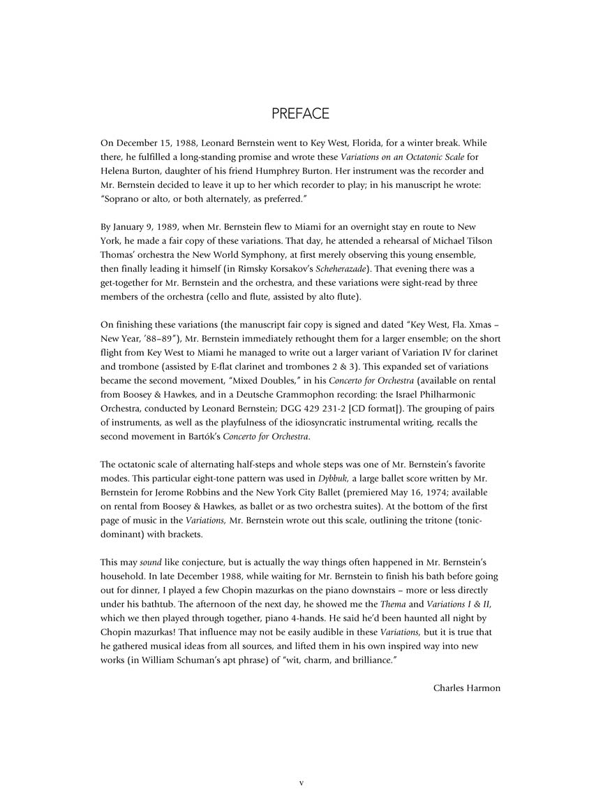 Bernstein - Variations on an Octatonic Scale