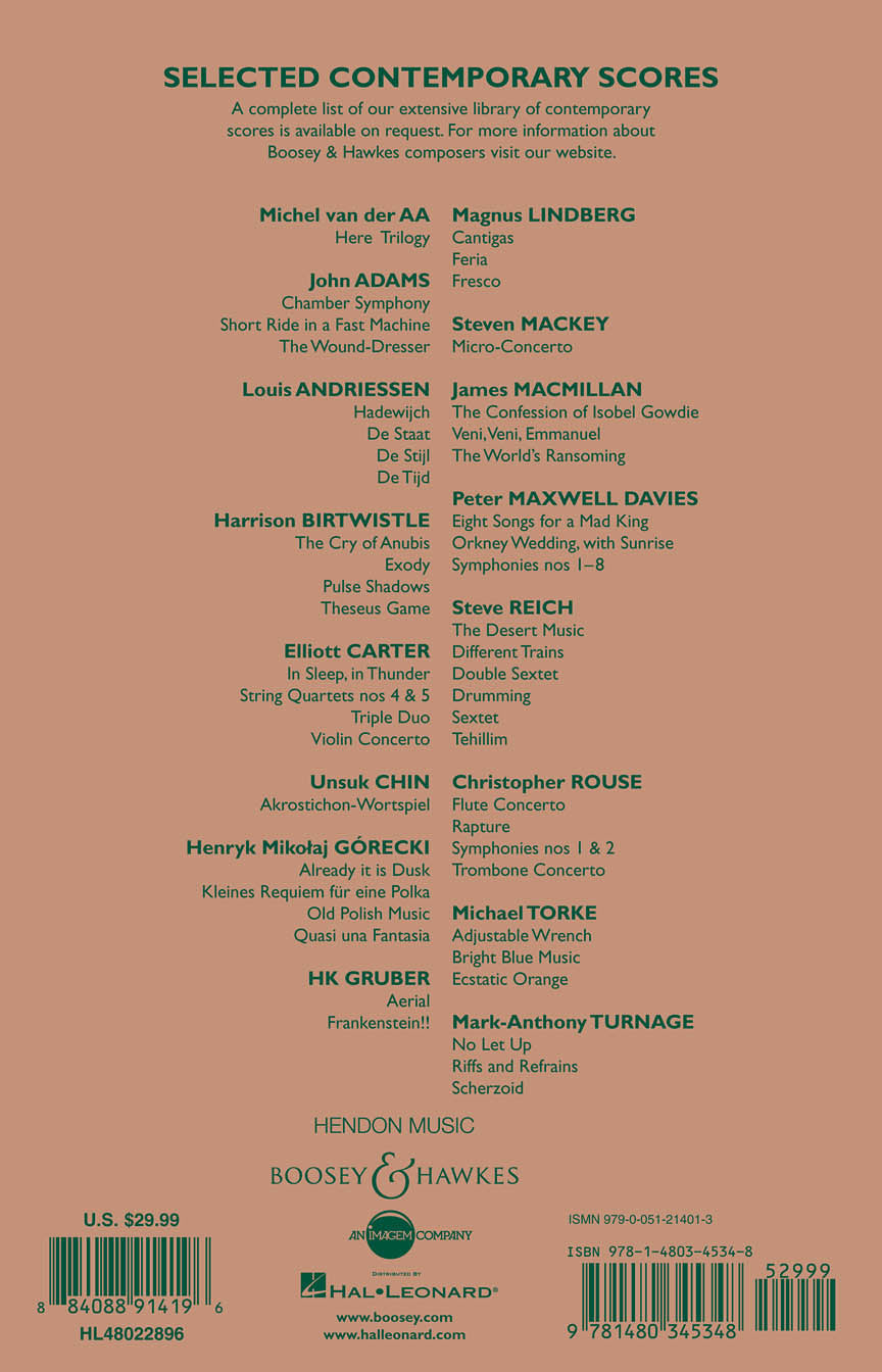 Triple Quartet - String Quartet and Tape - Hawkes Pocket Score Hps 1401