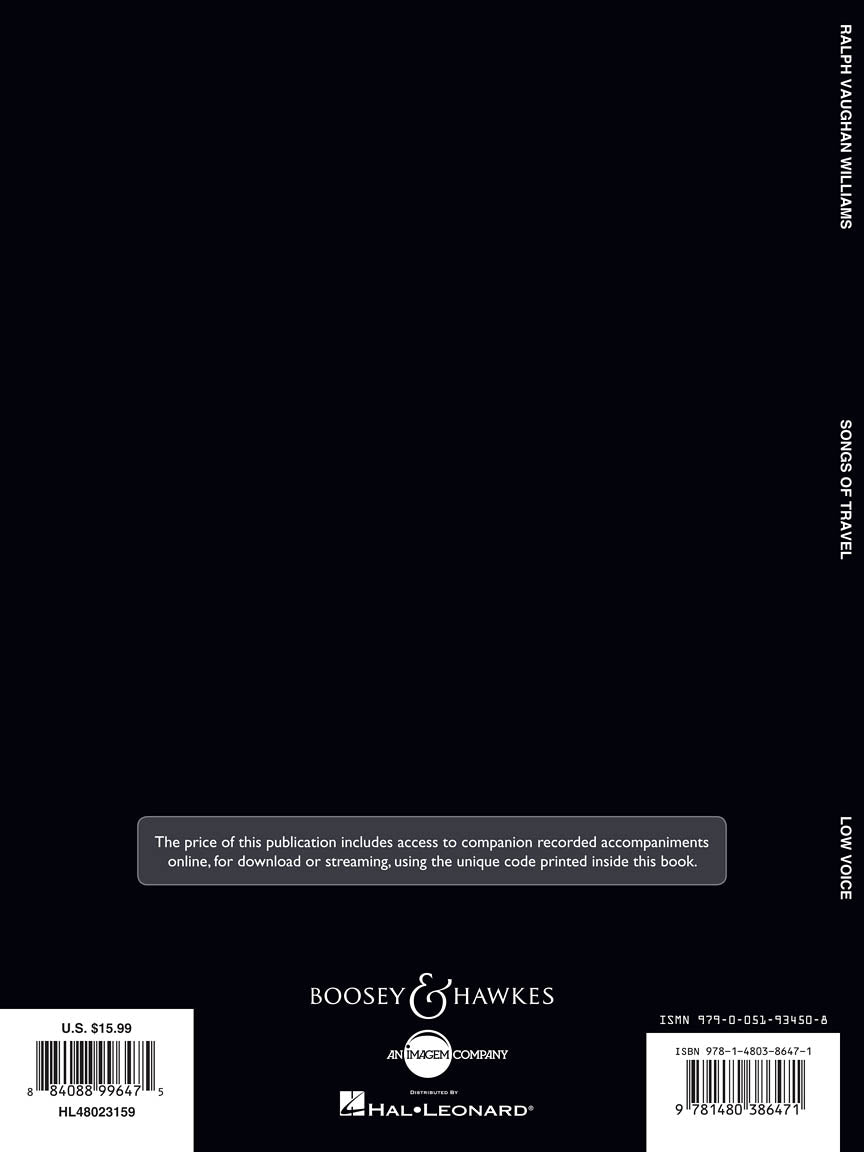 Vaughn Williams Songs of Travel - Low Voice