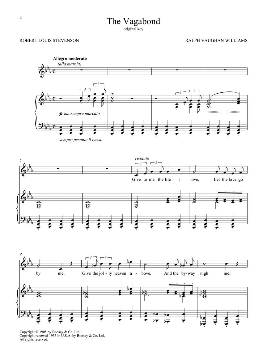 Vaughn Williams Songs of Travel - Low Voice