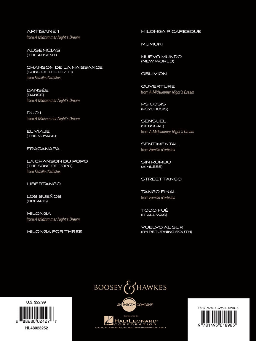 Piazzolla, Astor - 25 Tangos for Violin and Piano