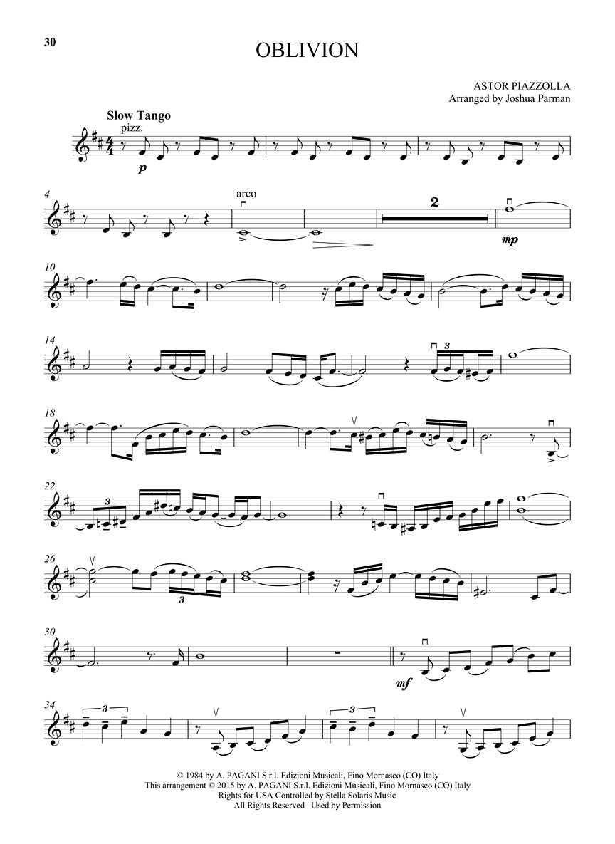 Piazzolla, Astor - 25 Tangos for Violin and Piano