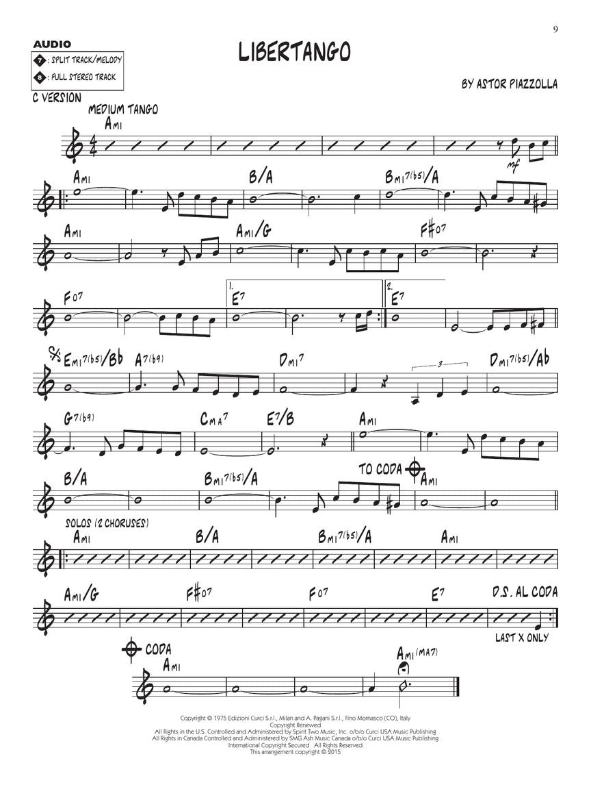 Piazzolla, Astor - Jazz Play-Along Volume 188