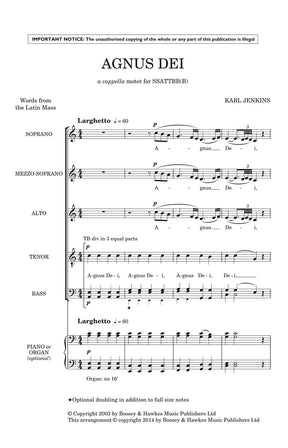 Jenkins Agnus Dei: from The Armed Man: A Mass for Peace SSATTBB(B) a cappella, Latin