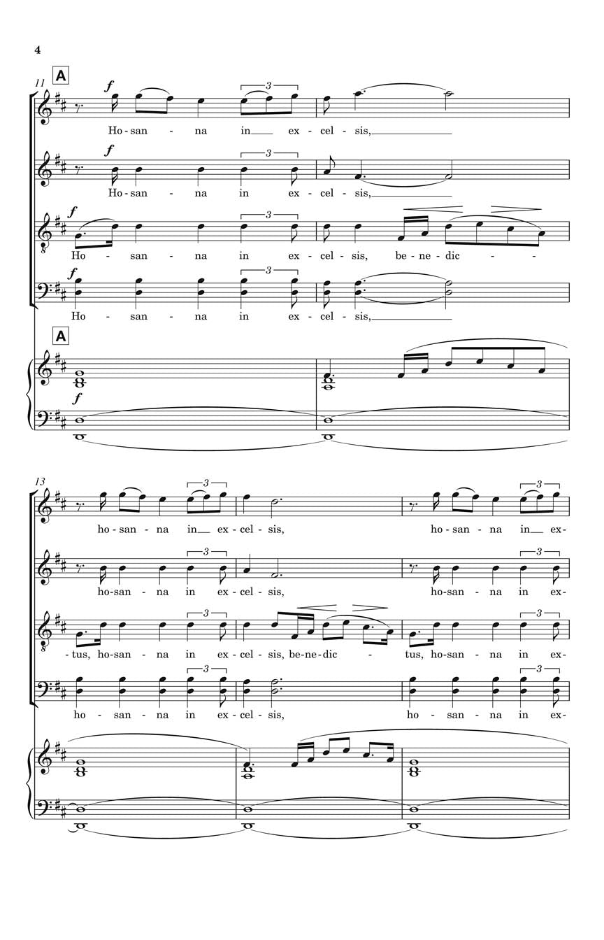 Jenkins Benedictus from The Armed Man: A Mass for Peace SATBB a cappella, Latin