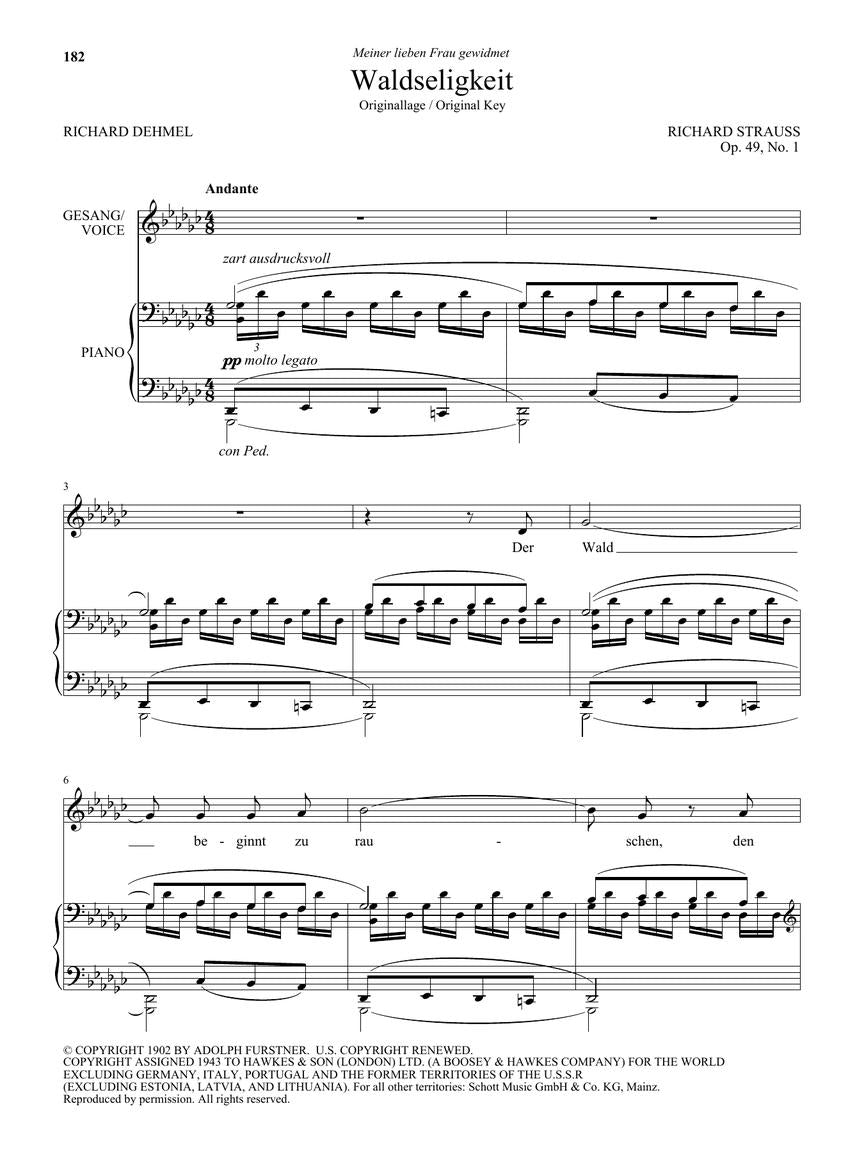 Strauss: 57 Lieder High Voice And Piano