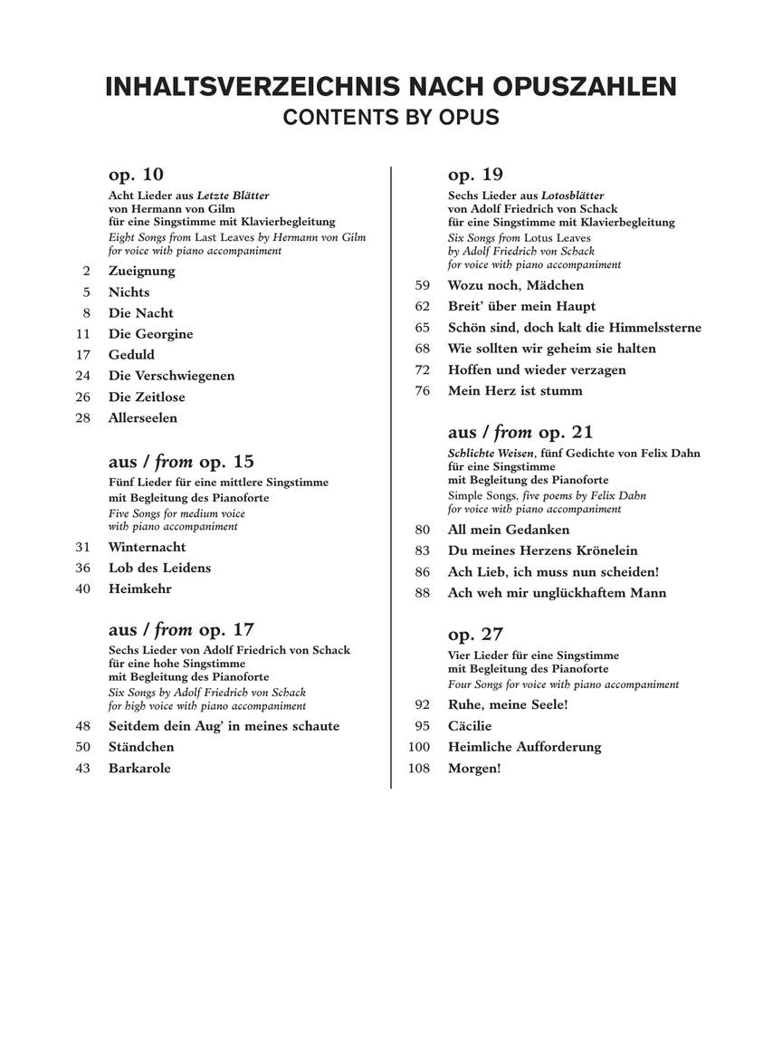 Strauss 51 Lieder Medium/Low Voice And Piano