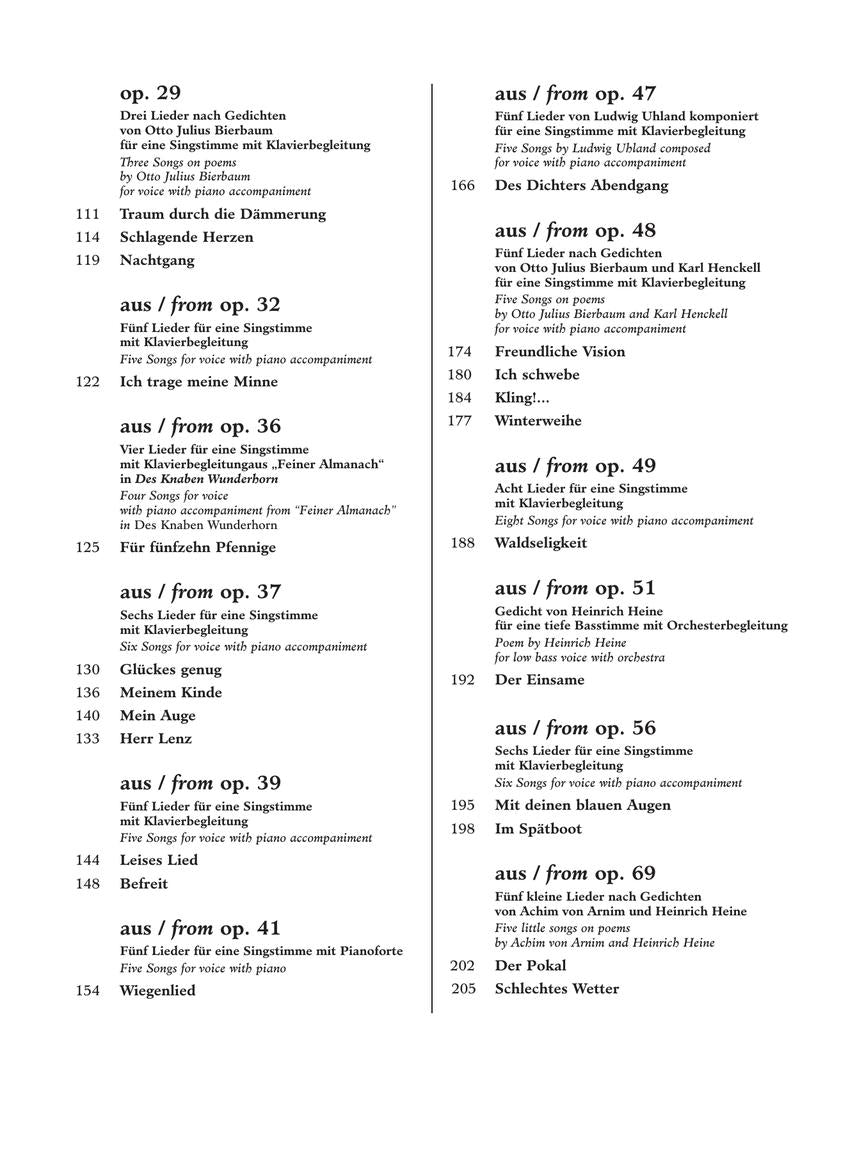 Strauss 51 Lieder Medium/Low Voice And Piano