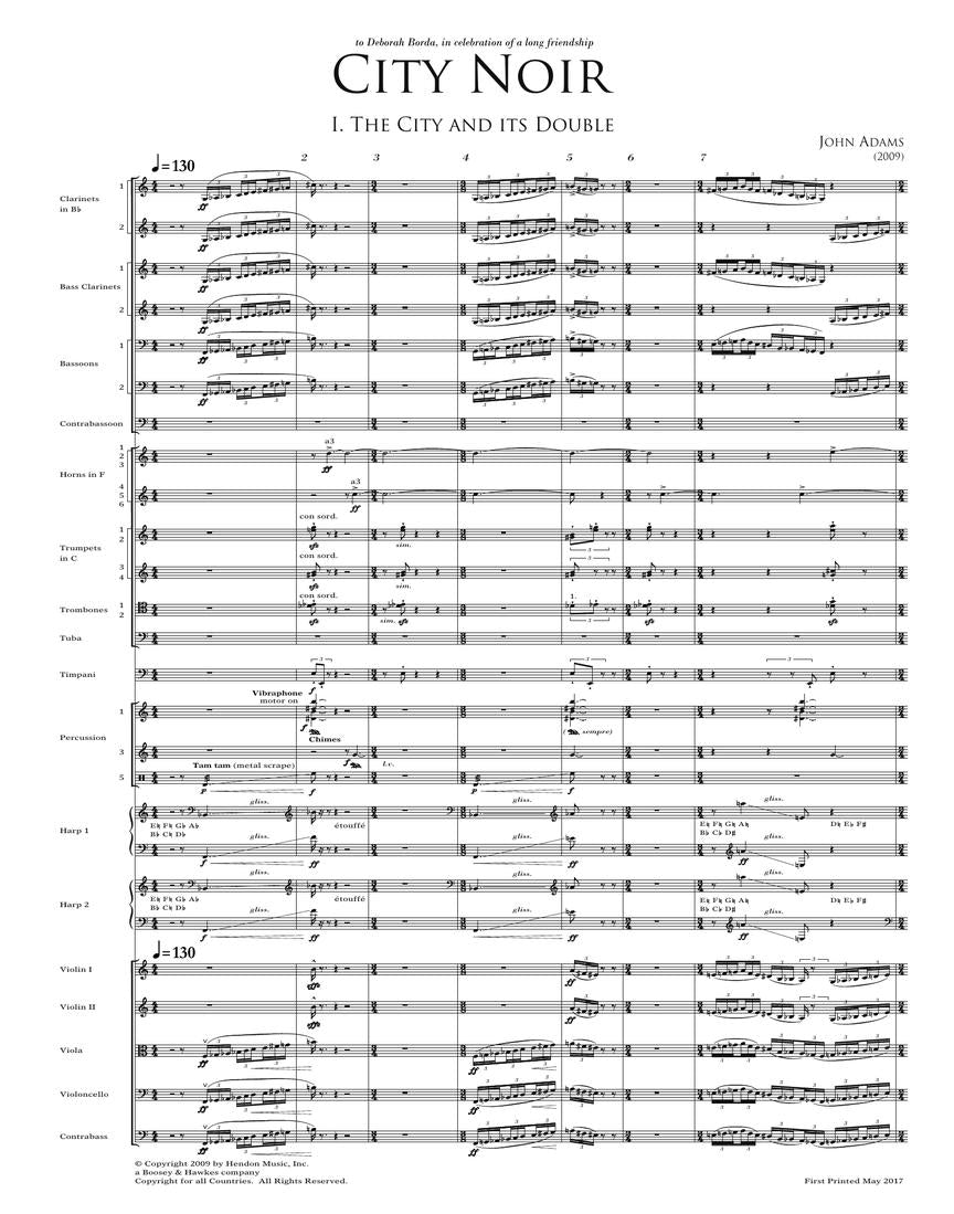 Adams: City Noir (Full Score)