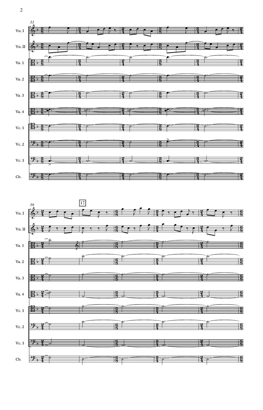 Duet For Two Violins And String Ensemble - Study Score
