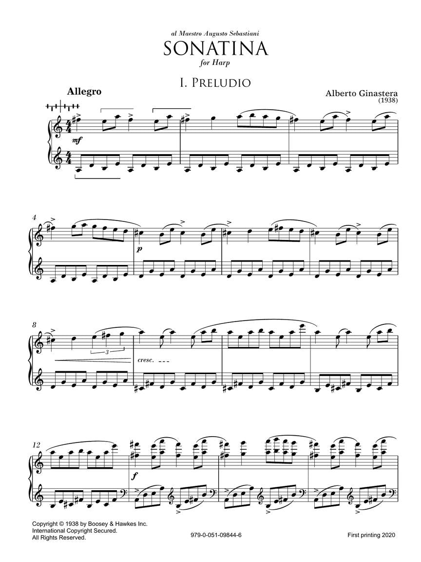 Ginastera: Sonatina for Harp