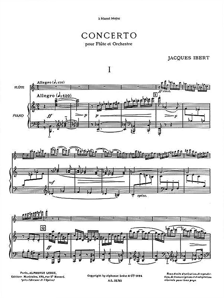 Ibert Concerto - for Flute and Piano