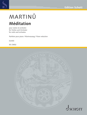 Martinu Meditation Violin and Piano (From Orchestra)