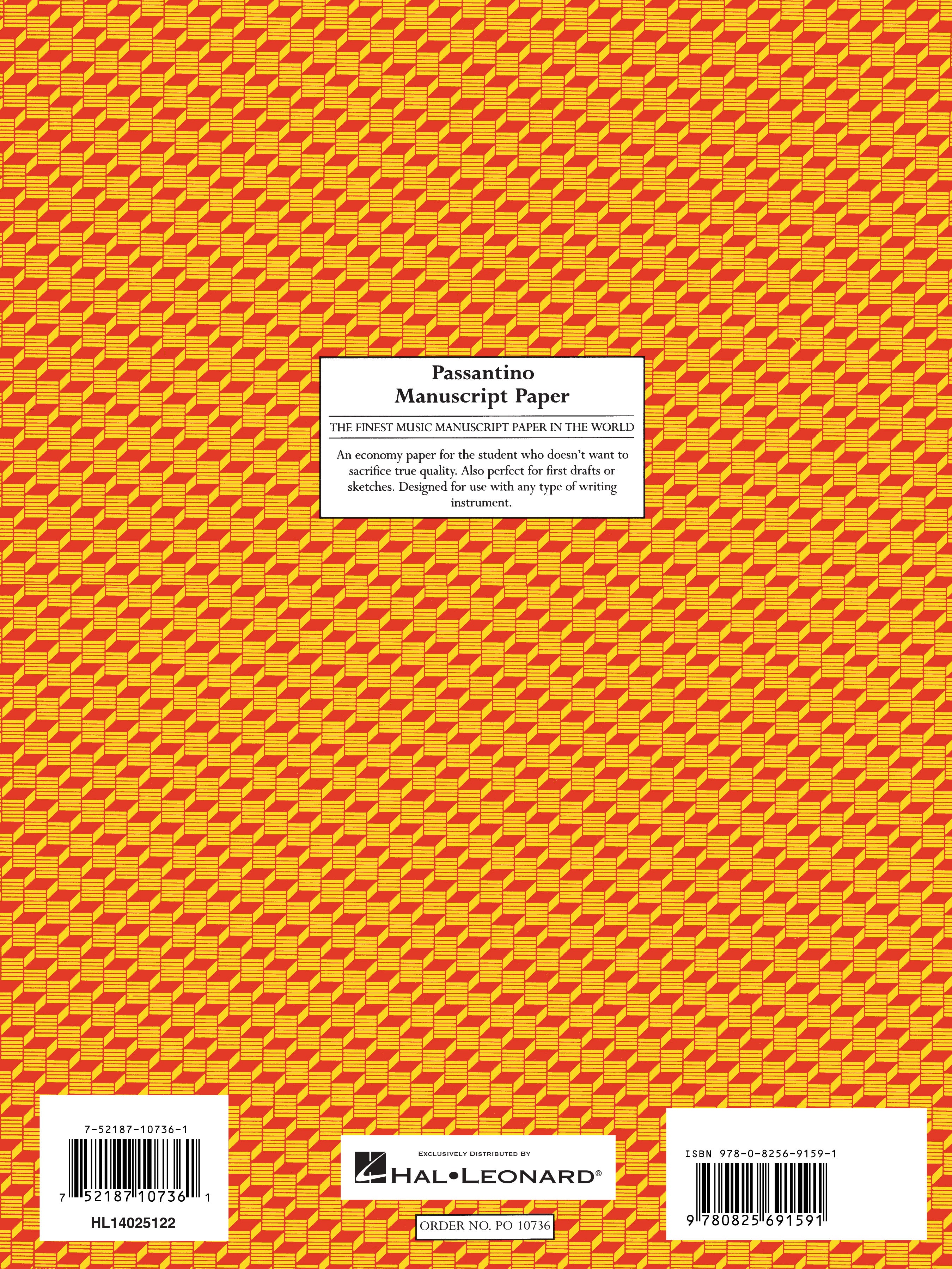 Manuscript Notebook: Passantino Spiral Book No. 159: 4-Stave/16 Chord Boxes (Guitar)