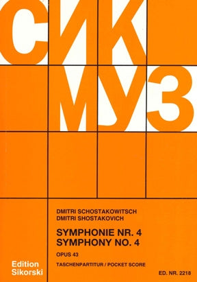 Shostakovich Symphony No. 4, Op. 43 Study Score