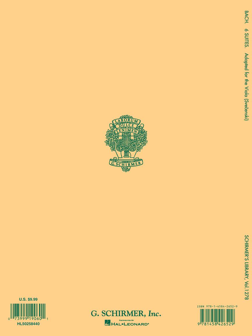 Bach 6 Suites Viola Solo