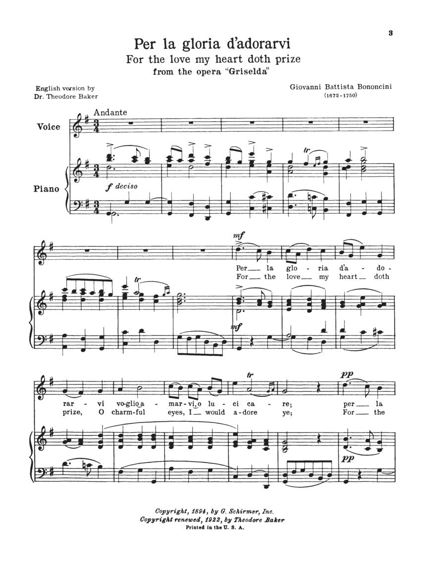 Twenty Four Italian Songs & Arias of the 17th & 18th Centuries Medium High Voice