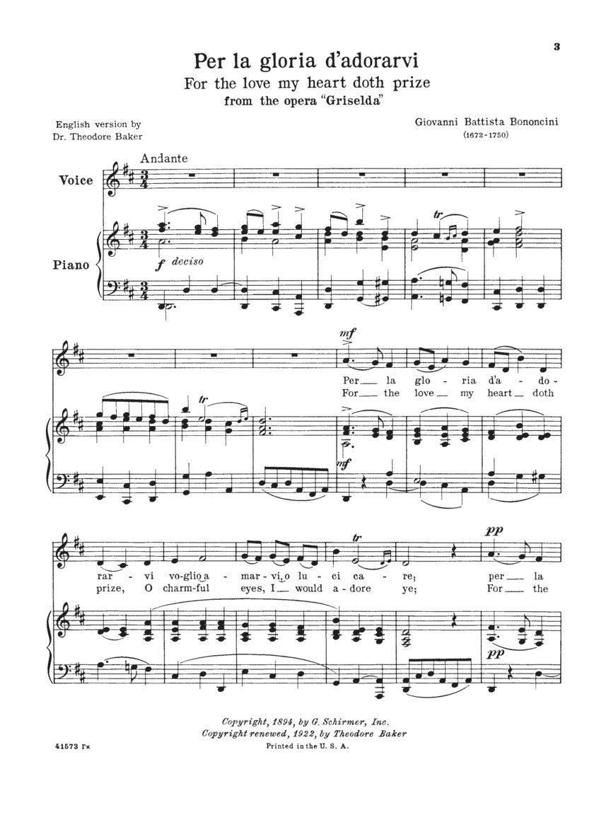 Twenty Four Italian Songs & Arias of the 17th & 18th Centuries Medium Low Voice  Book Only