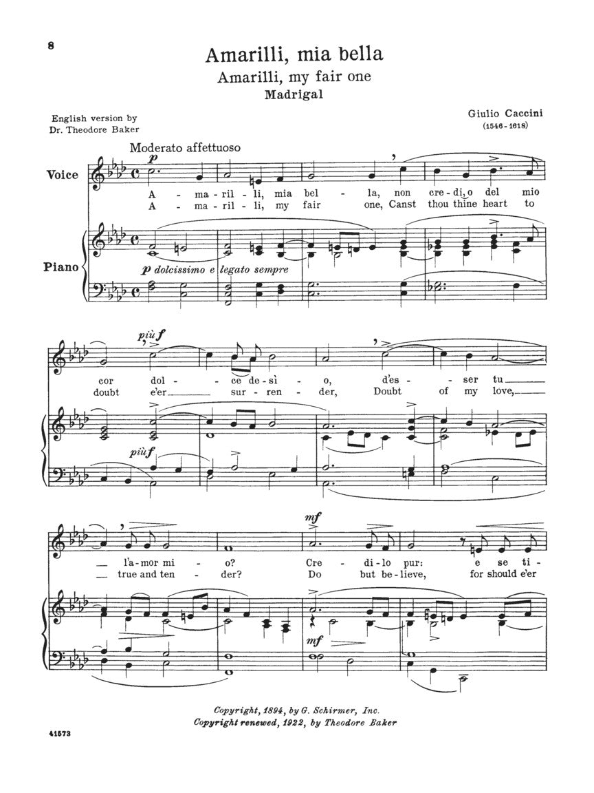 Twenty Four Italian Songs & Arias of the 17th & 18th Centuries Medium Low Voice  Book Only