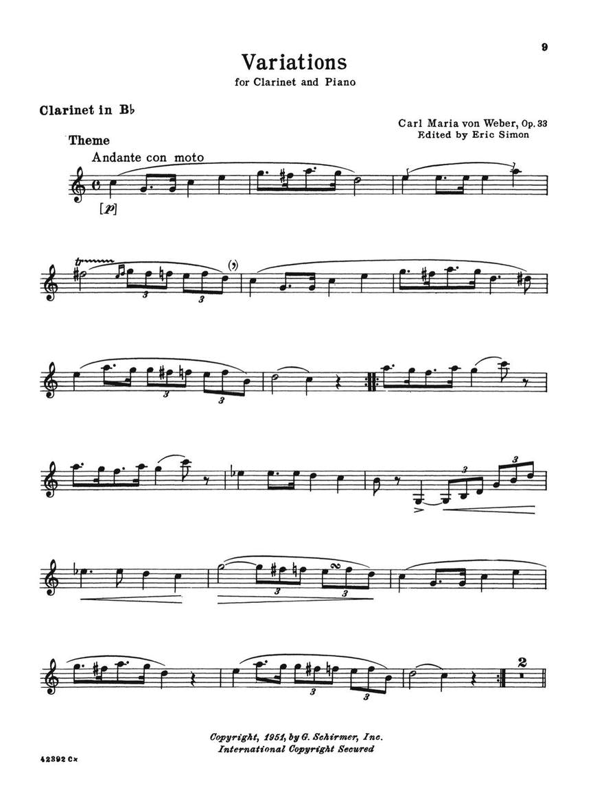 Masterworks for Clarinet and Piano