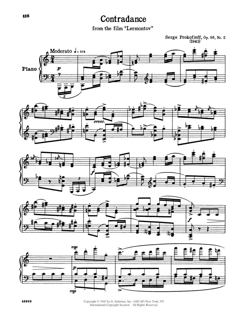 Prokofiev Selected Works Piano Solo