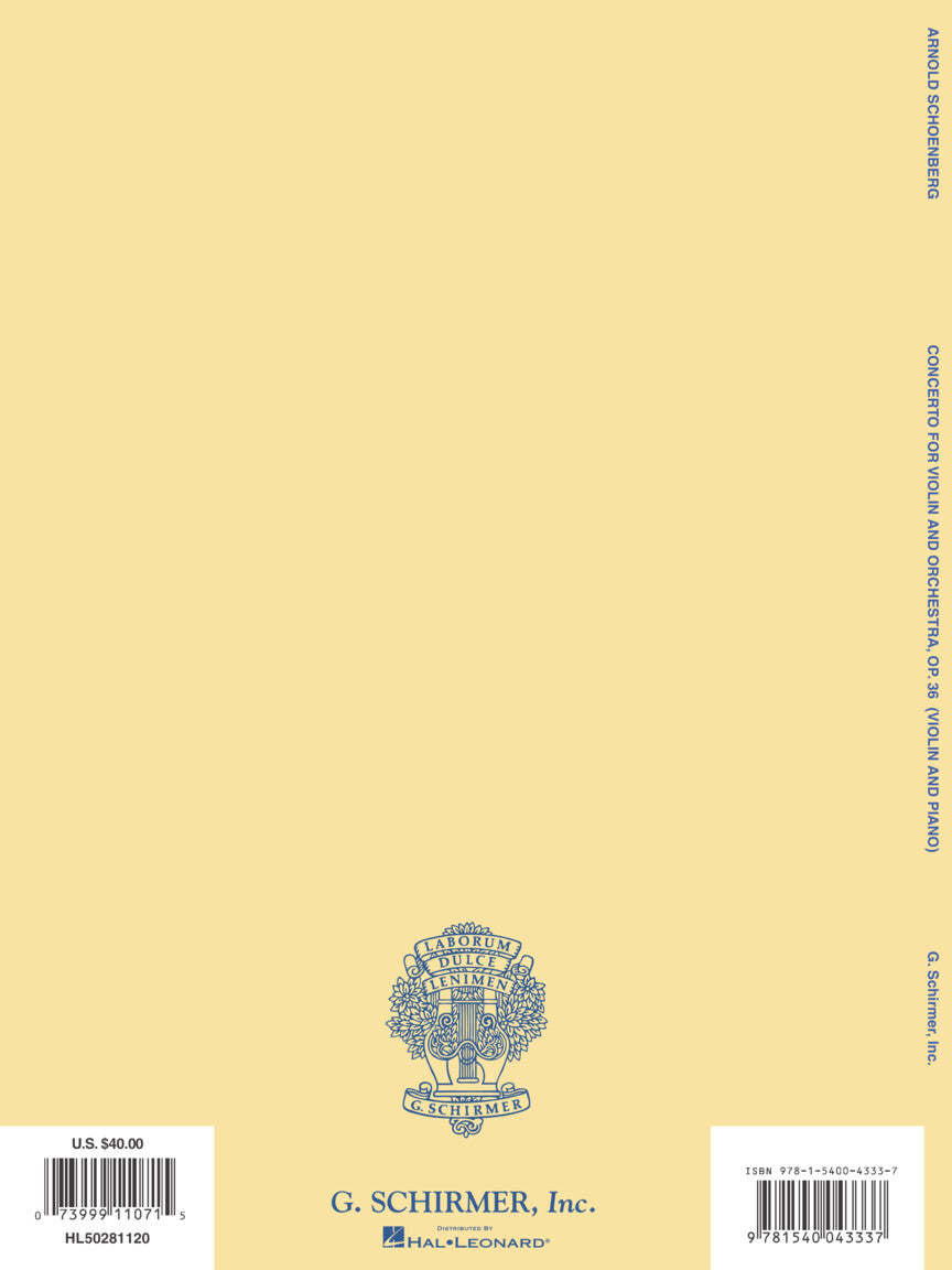 Schoenberg Concerto for Violin and Orchestra, Op. 36