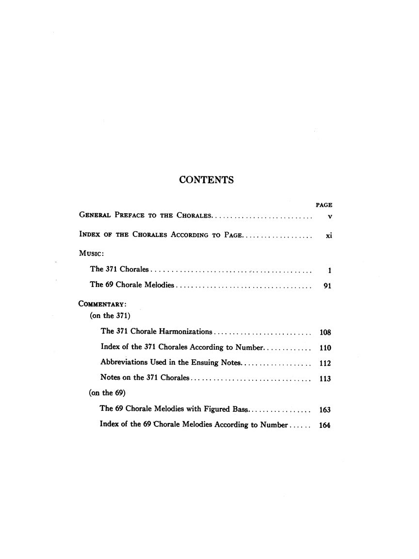 Bach 371 Harmonized Chorales and 69 Chorale Melodies W/Figured Bass