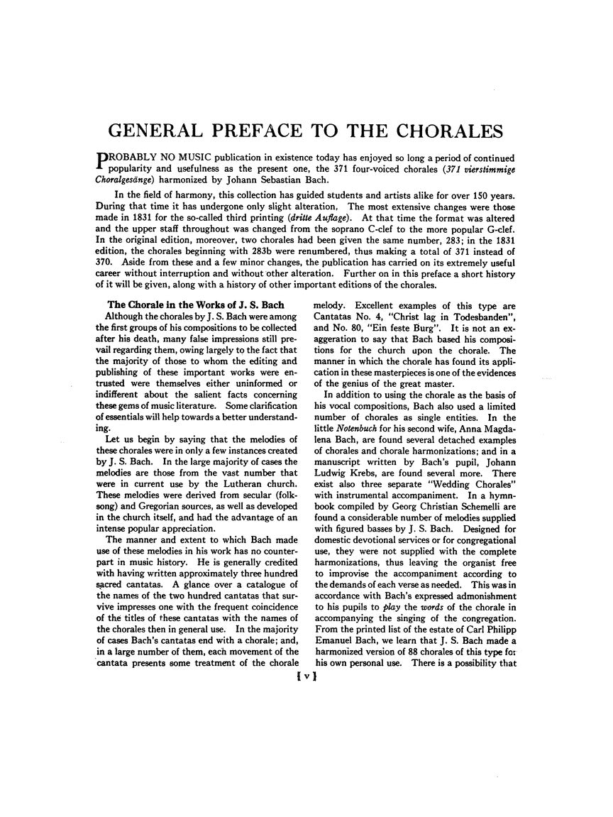Bach 371 Harmonized Chorales and 69 Chorale Melodies W/Figured Bass