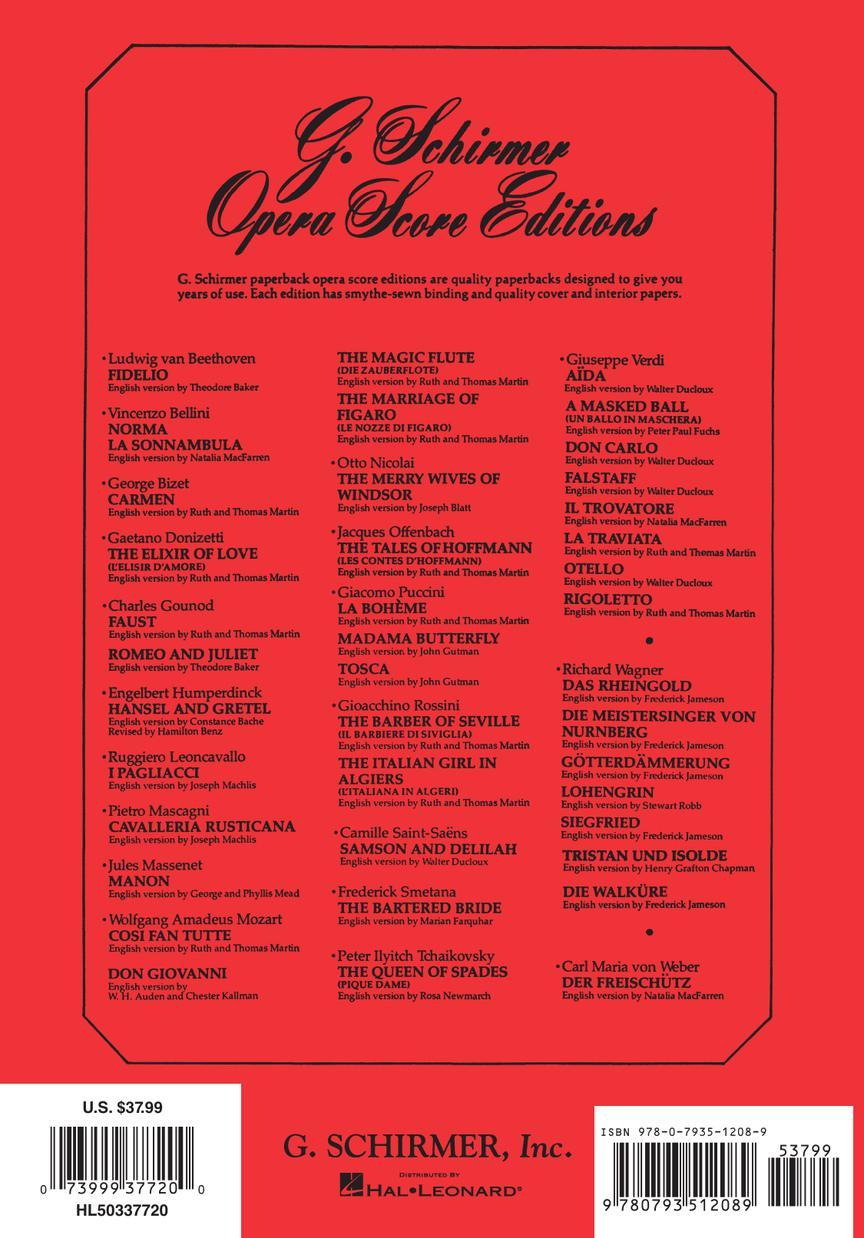 Mozart Marriage of Figaro, The (Le Nozze di Figaro) Vocal Score