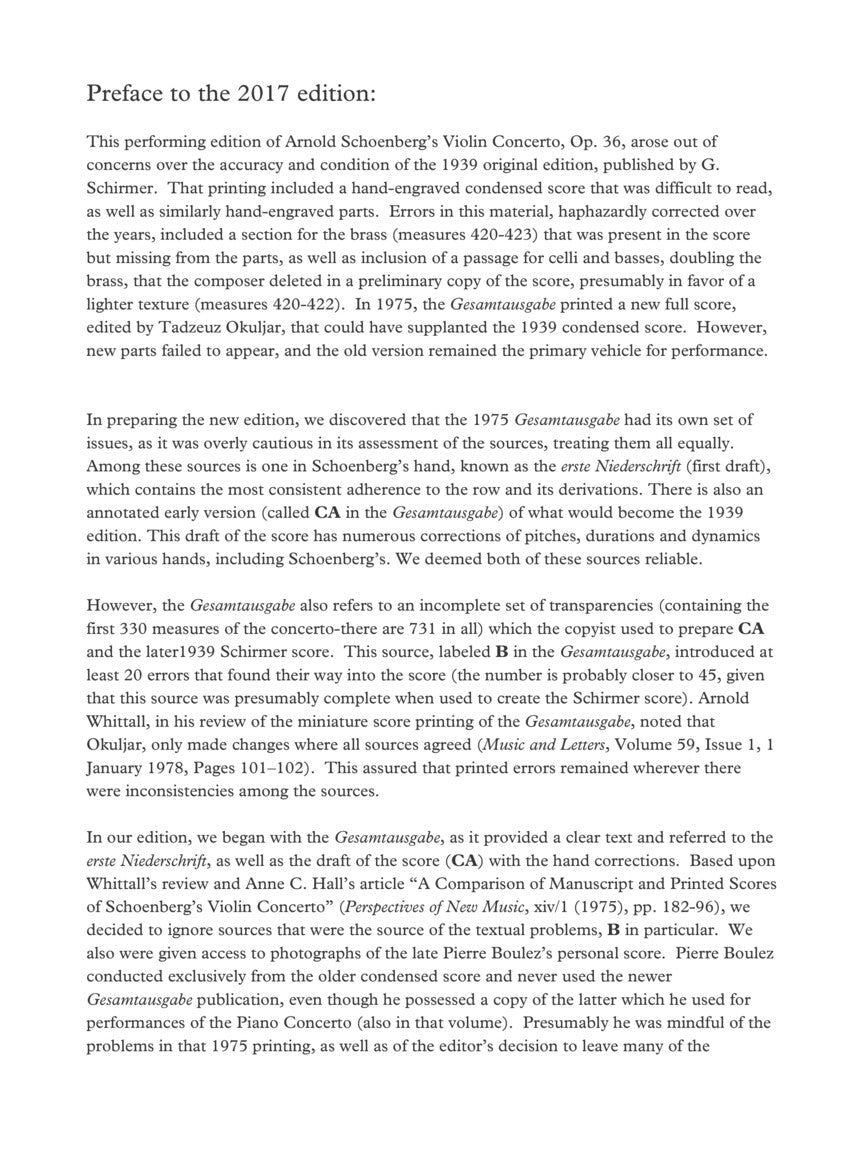 Schoenberg Concerto for Violin and Orchestra, Op. 36