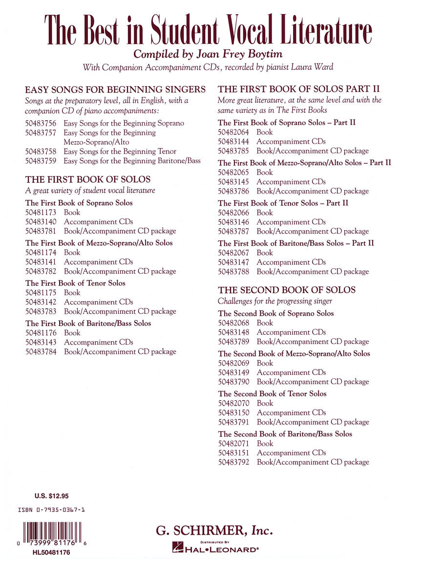 First Book of Baritone/Bass Solos, The