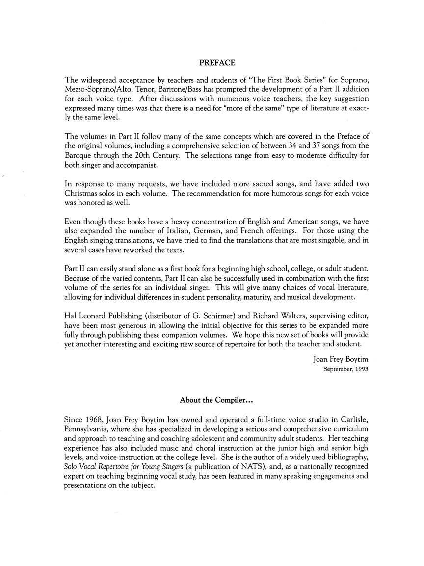 First Book of Baritone/Bass Solos, The - Part II