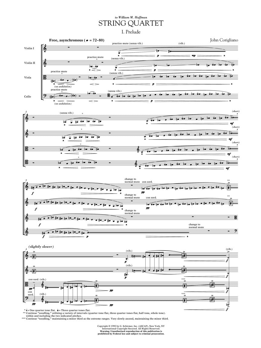 Corigliano String Quartet Full Score