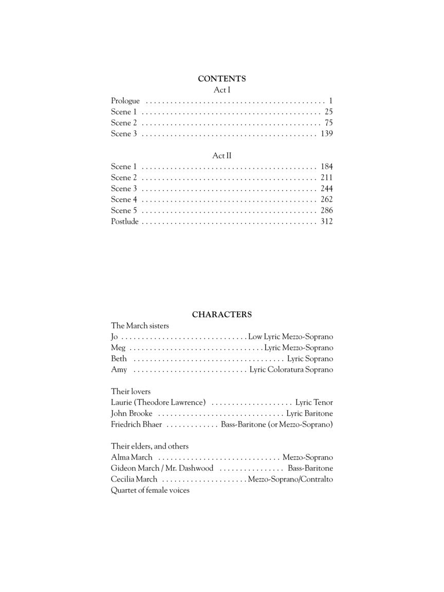Adamo Little Women Vocal Score