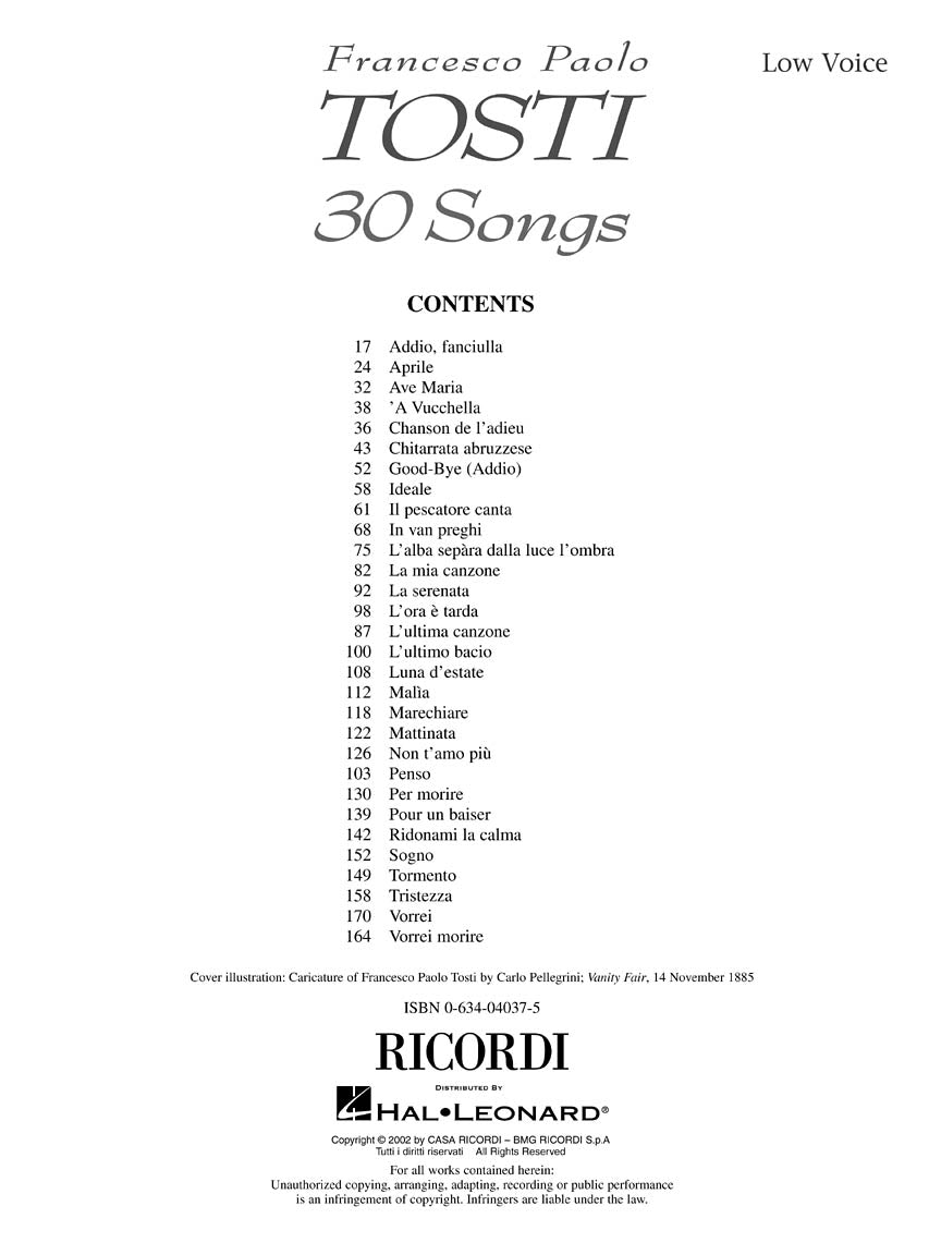 Tosti - 30 Songs (Low Voice)