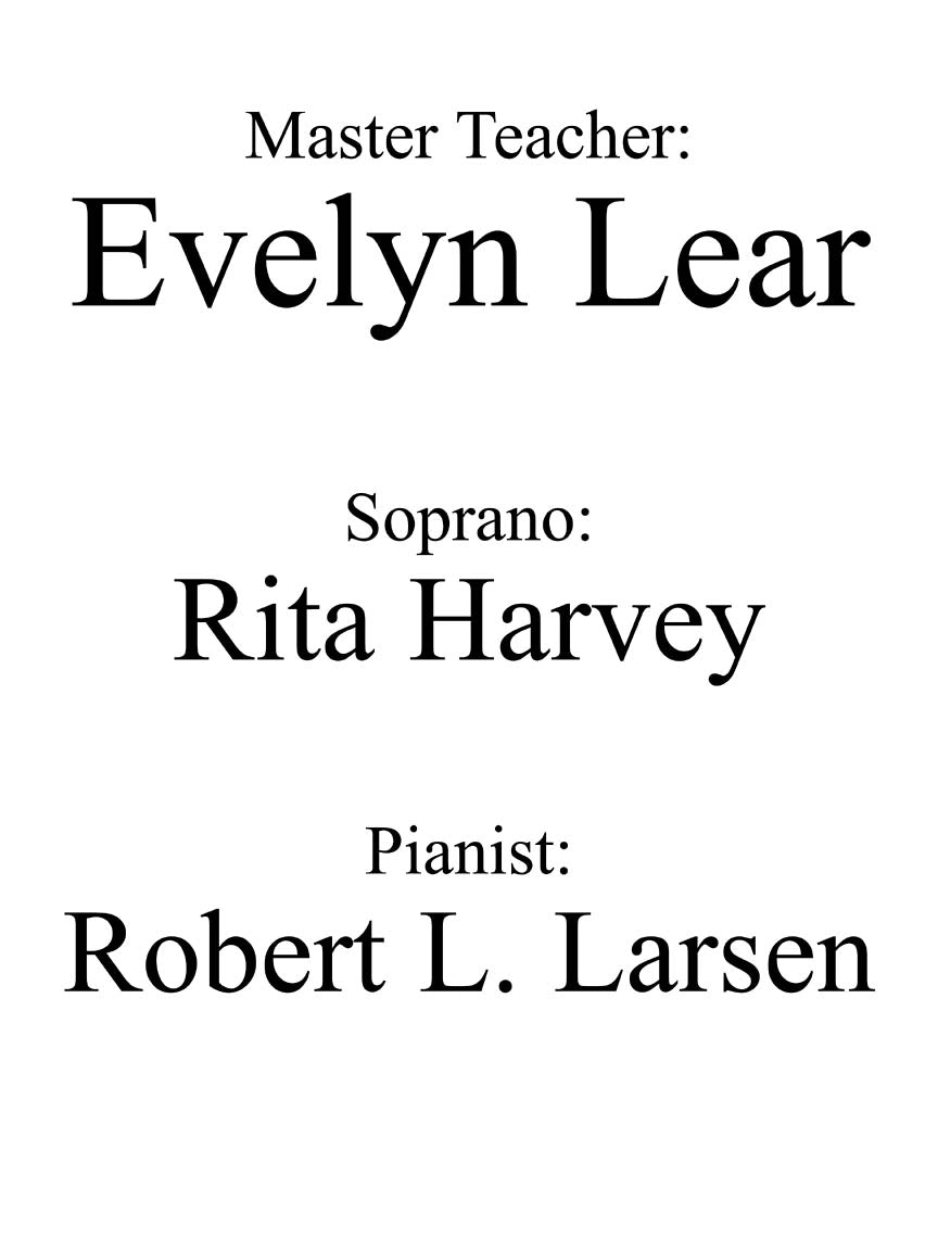 Lear, Evelyn - Lyric Soprano Arias: A Master Class