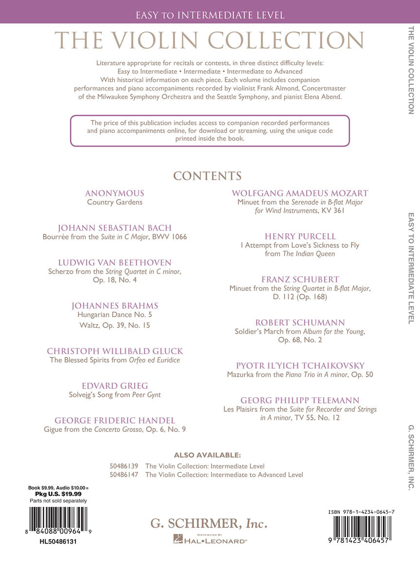 Violin Collection - Easy to Intermediate Level