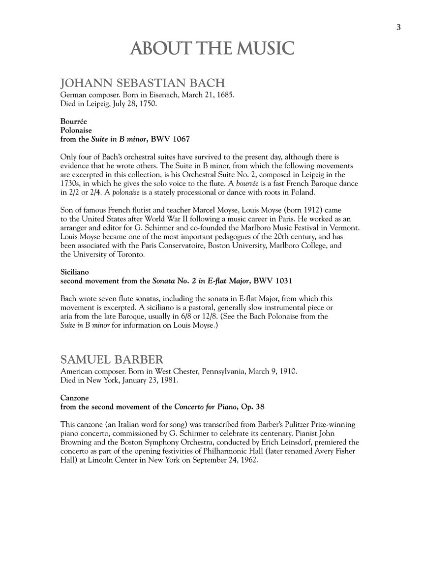 Flute Collection Intermediate Level