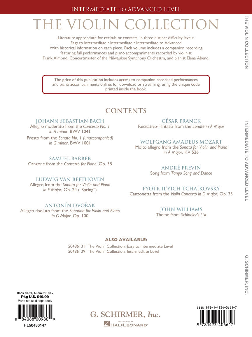 Violin Collection - Intermediate to Advanced Level