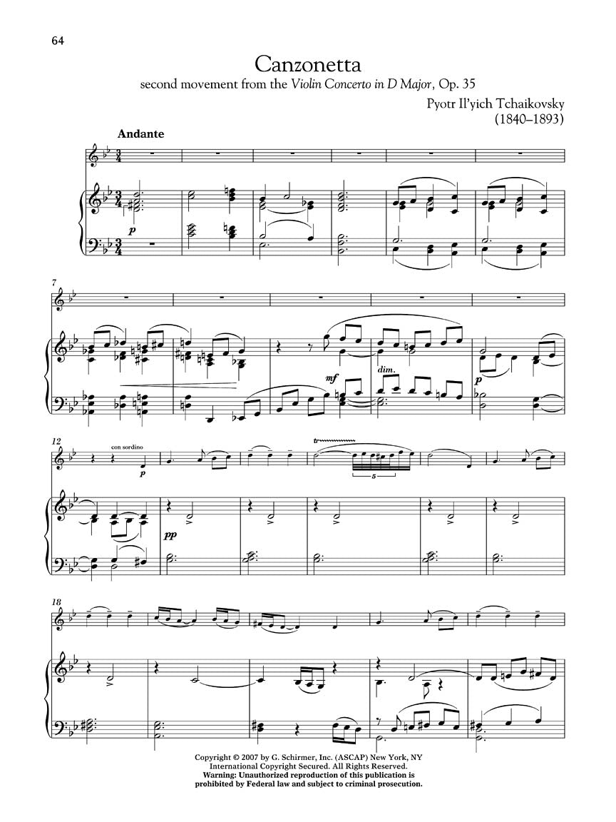 Violin Collection - Intermediate to Advanced Level