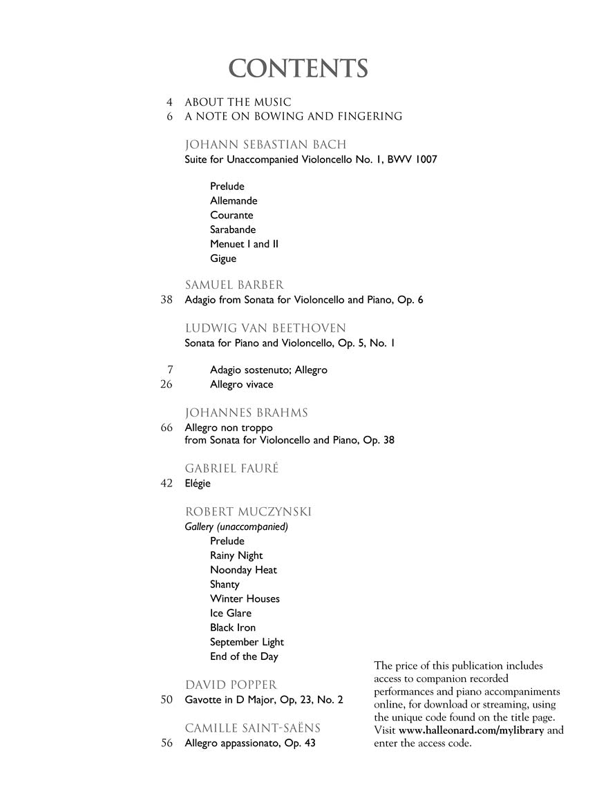 Cello Collection Intermediate to Advanced Level