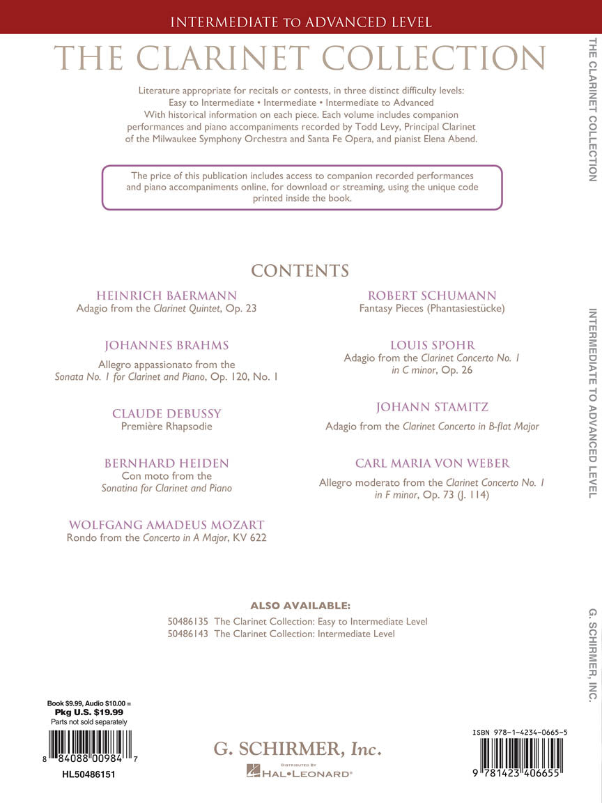 Clarinet Collection Intermediate to Advanced Level