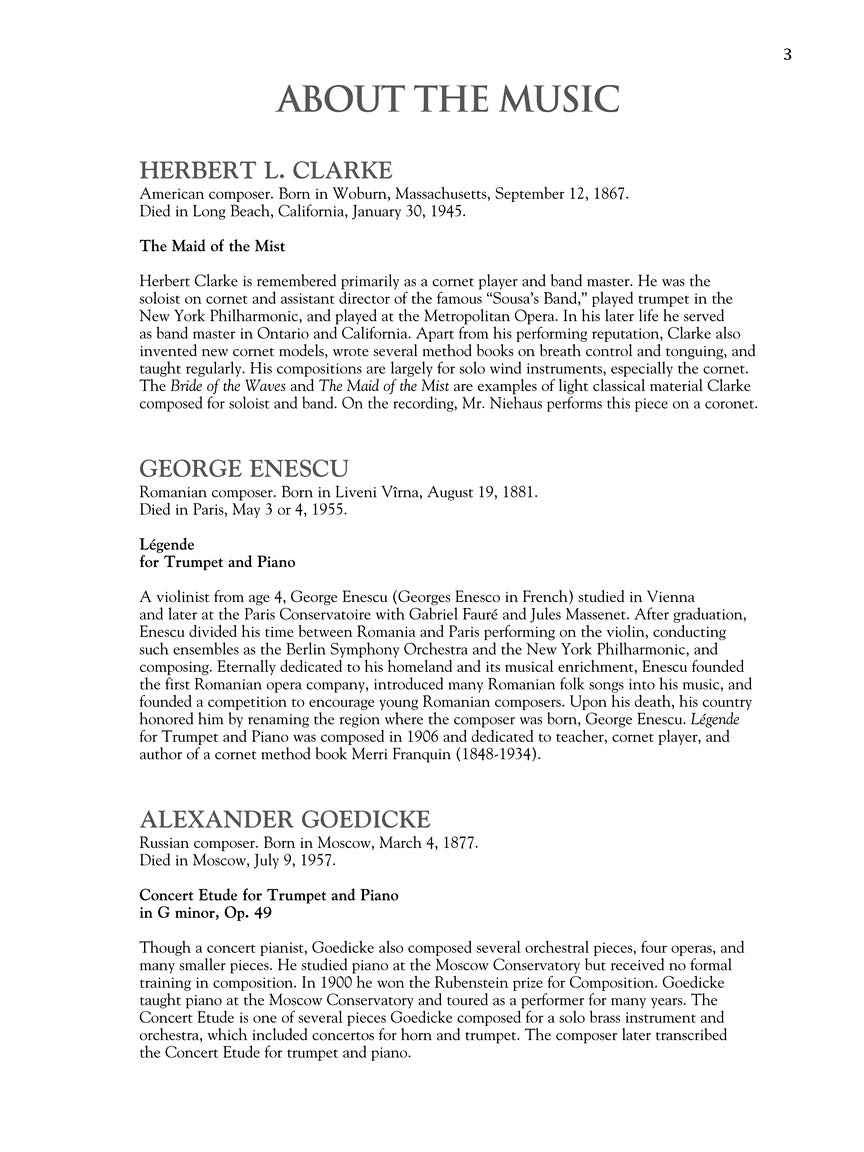 Trumpet Collection Intermediate to Advanced Level