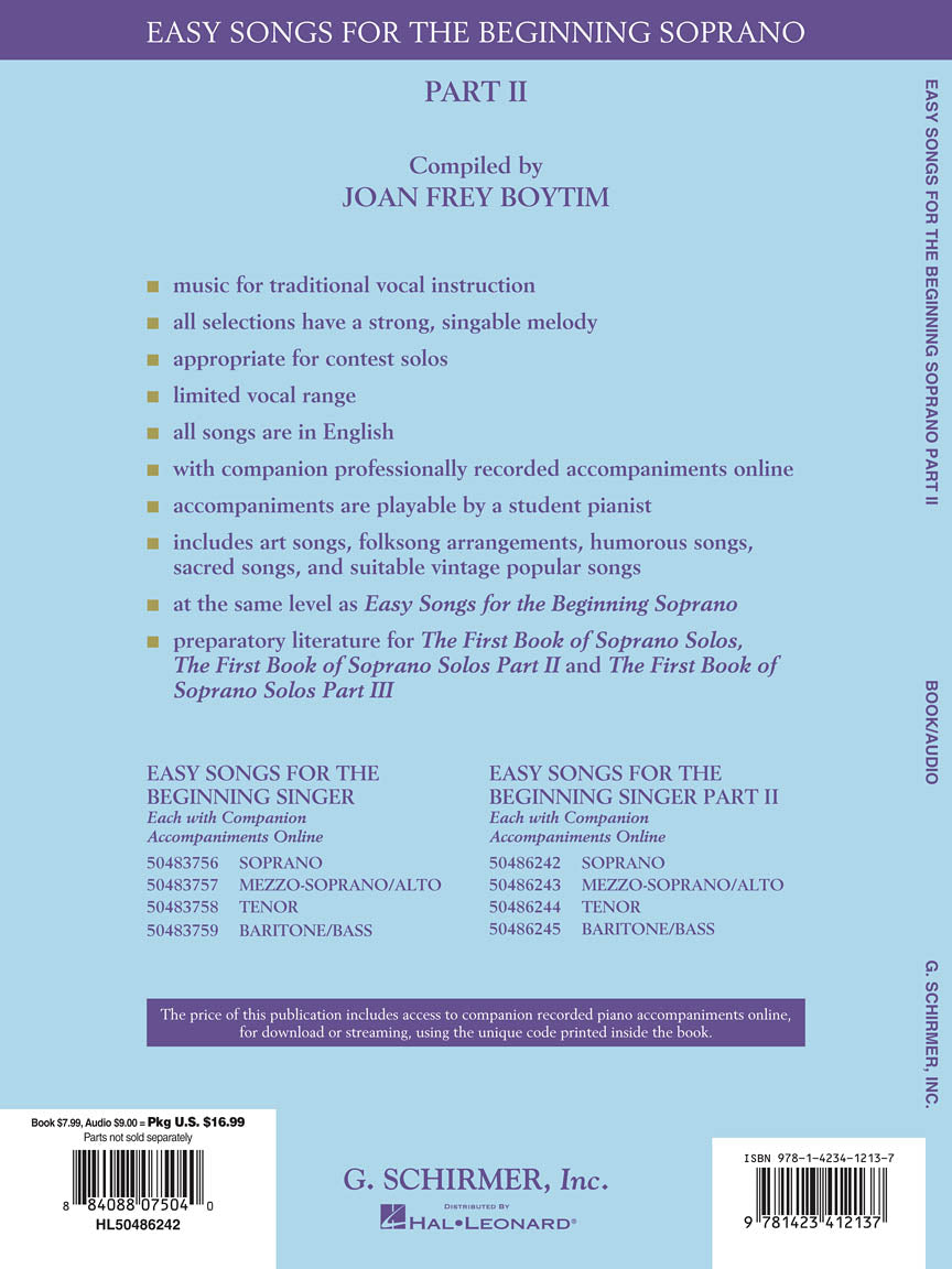 Easy Songs for Beginning Singers - Soprano, Part II