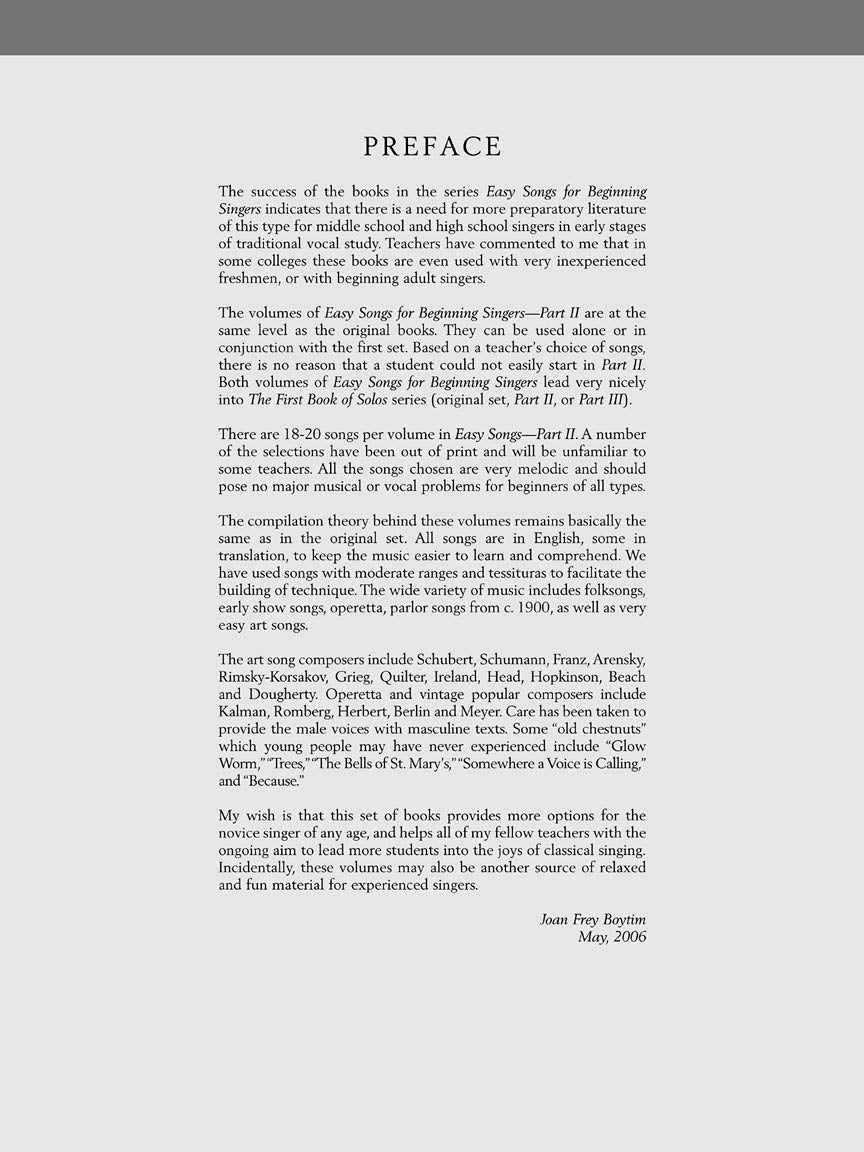 Easy Songs for the Beginning Mezzo-Soprano/Alto Part 2