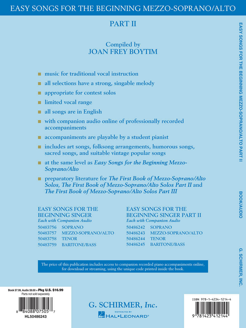 Easy Songs for the Beginning Mezzo-Soprano/Alto Part 2