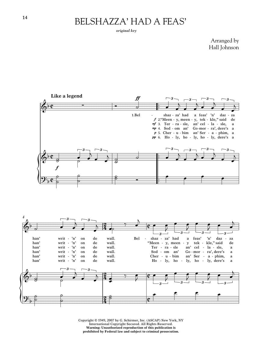 Johnson 30 Spirituals High Voice