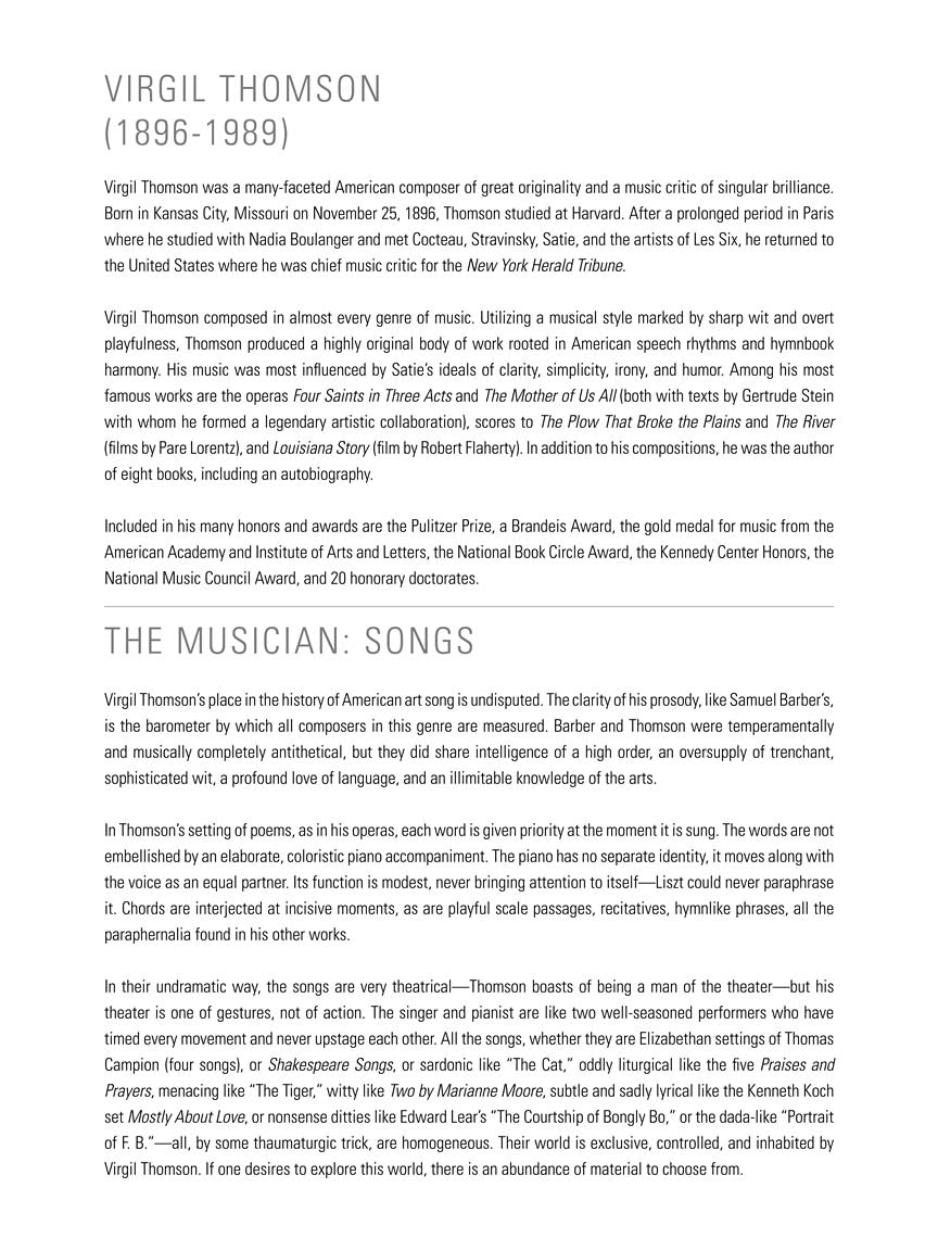 Thomson, Virgil: Collected Songs