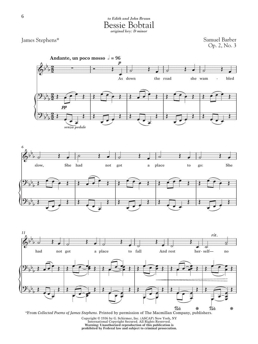 Barber: 10 Selected Songs Low Voice