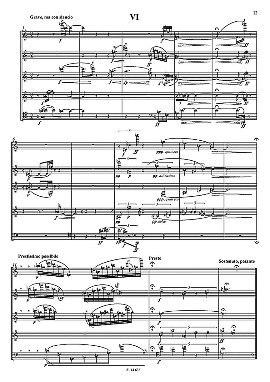 Kurtág Quintetto Per Fiati Op. 2 Performance Score Revised   Edition